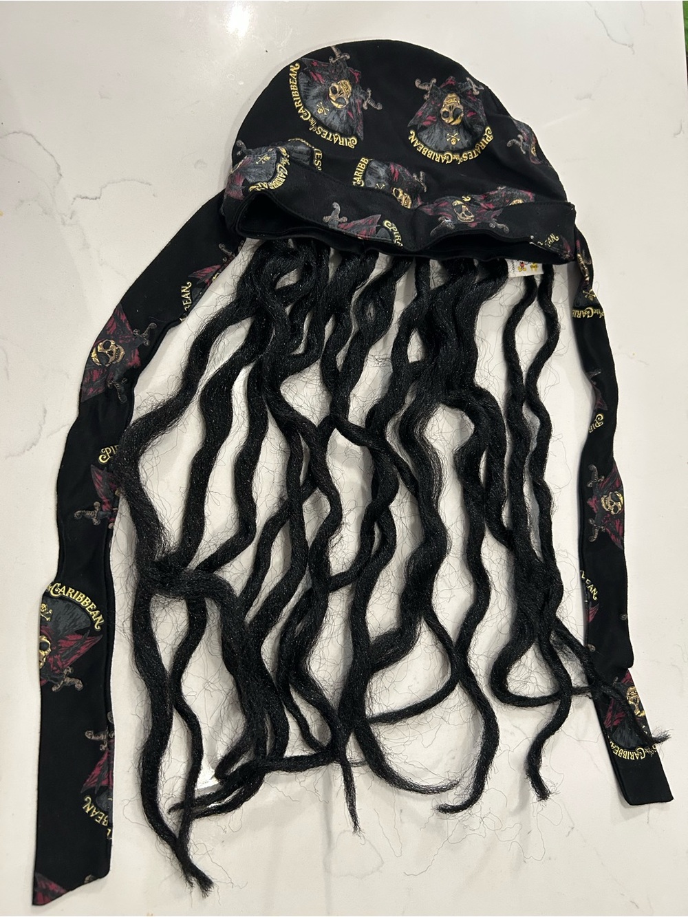 Disney Pirates of the Caribbean Headpiece Dreadlock Hair Bandana Straps One Size